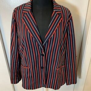 Talbots Black and Red Striped Blazer